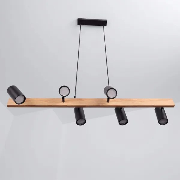 Brilagi - Luster na lanku SELE 6xGU10/30W/230V čierny/dubový dekor