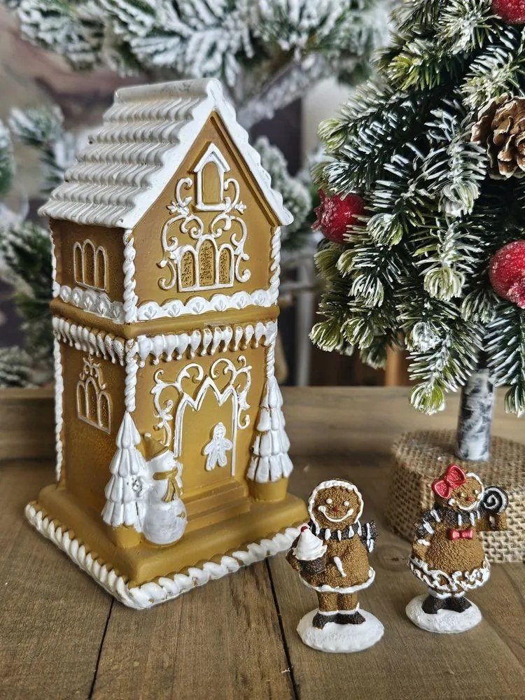 Svietiaca perníková chalúpka Gingerbread House - 8*8*15 cm