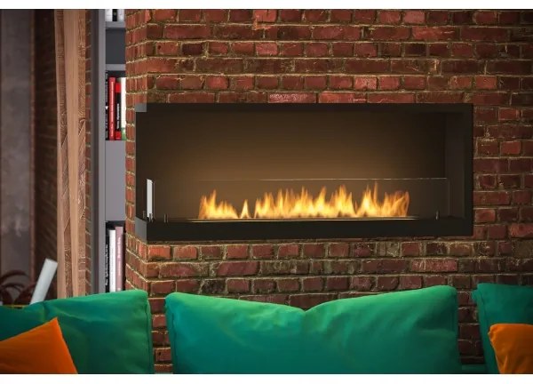InFire - Rohový BIO krb 110x45 cm 3kW čierna