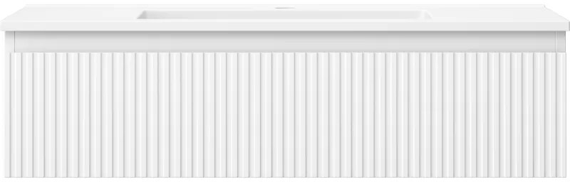 Mexen Rivel, kúpeľňová skrinka 90 cm s umývadlom Otis, 1 zásuvka, drážkovaná, biela matná, 91A20-09023-1-BF01-W18M01