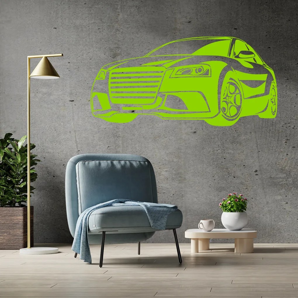 Veselá Stena Samolepka Auto Audi Farba: hnedá, Veľkosť: 80 x 40 cm