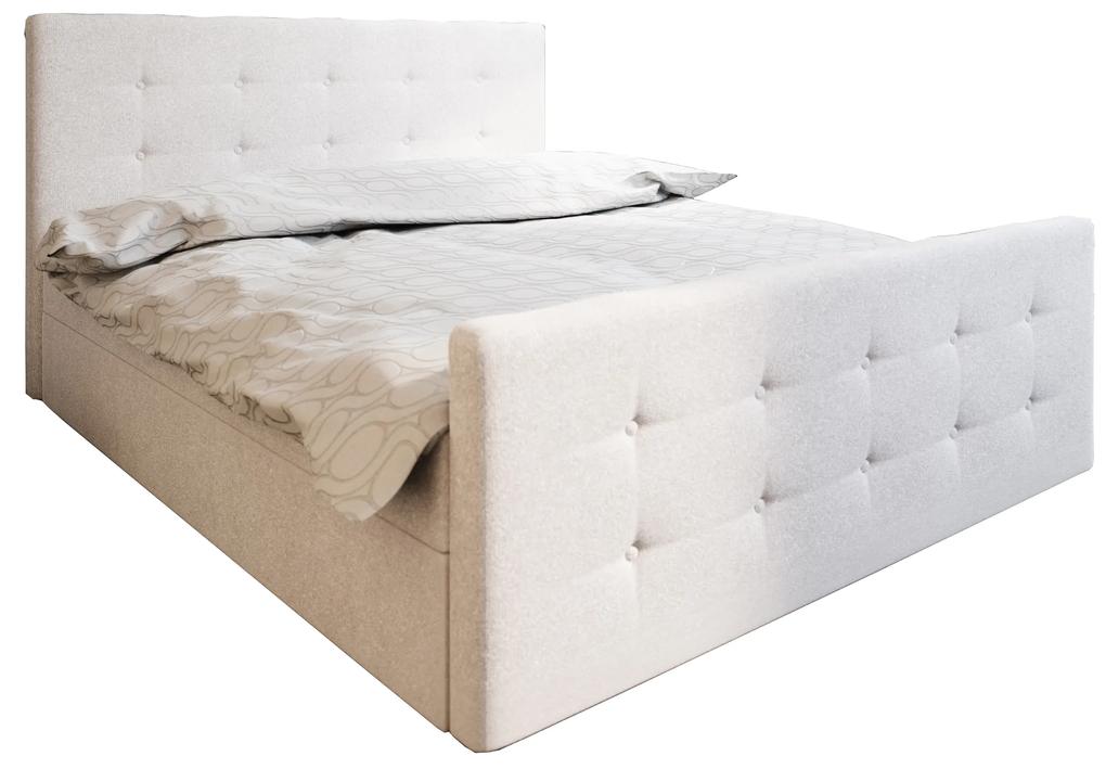 Manželská posteľ Boxspring 160 cm Milagros 1 (béžová) (s matracom a úložným priestorom). Vlastná spoľahlivá doprava až k Vám domov. 1046739
