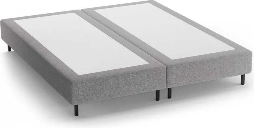 Sivá čalúnená dvojlôžková posteľ bez čela 200x200 cm Whale – Micadoni