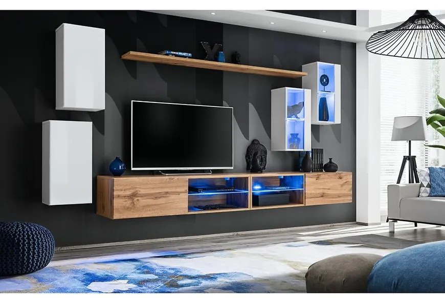 Obývacia Stena Switch Xxv Biely/Wotan