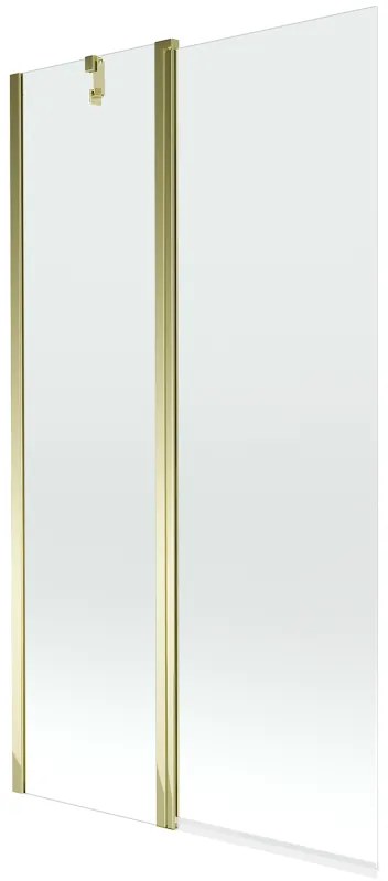 Mexen Flip, vaňová zástena 1-krídlová 100 x 150 cm, otočné krídlo, 6 mm číre sklo, zlatý profil, 894-100-101-50-00