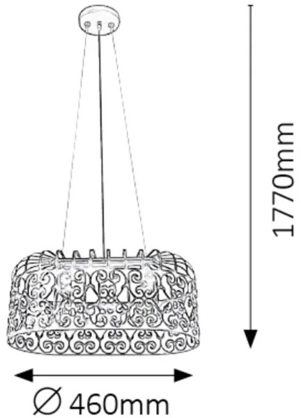 Rabalux 2157 - Luster ALESSANDRA 2xE27/60W/230V čierna