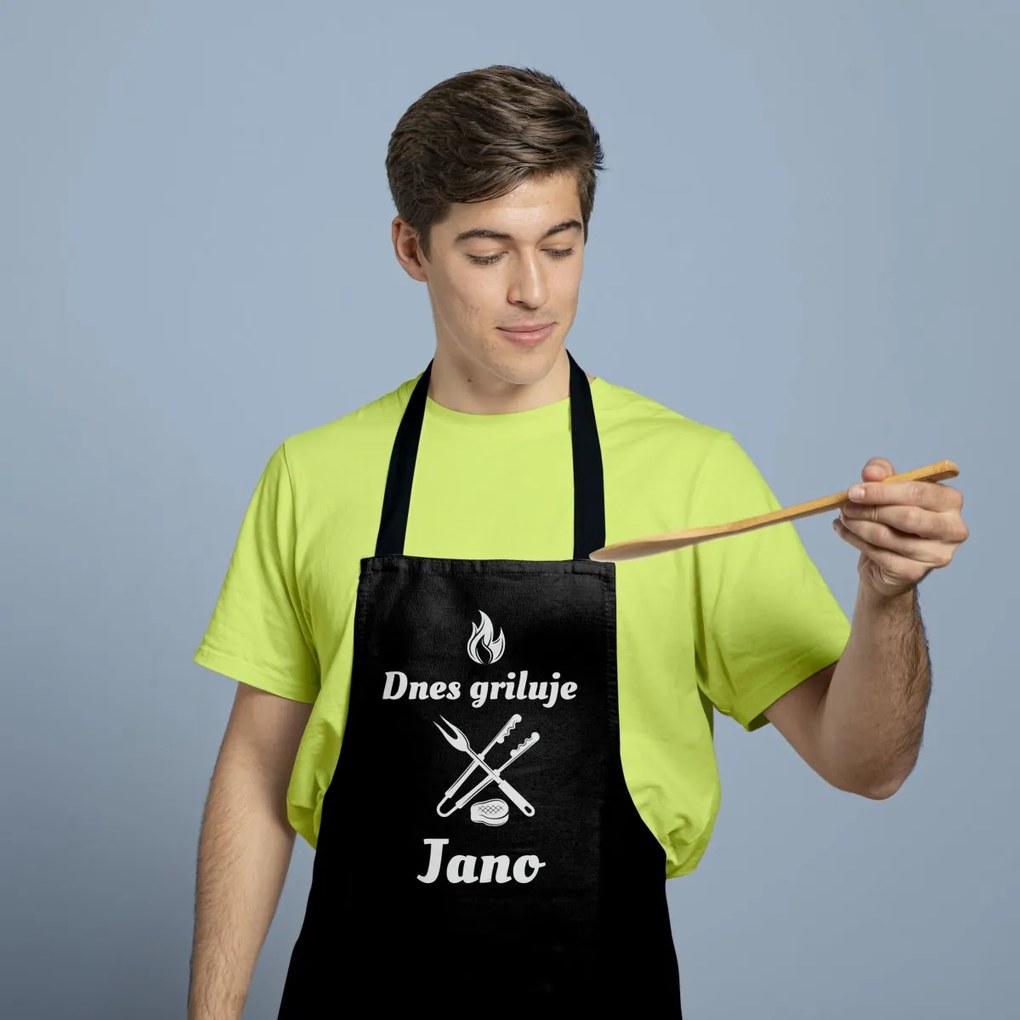 Sablio Grilovacia zástera s menom: DNES GRILUJE