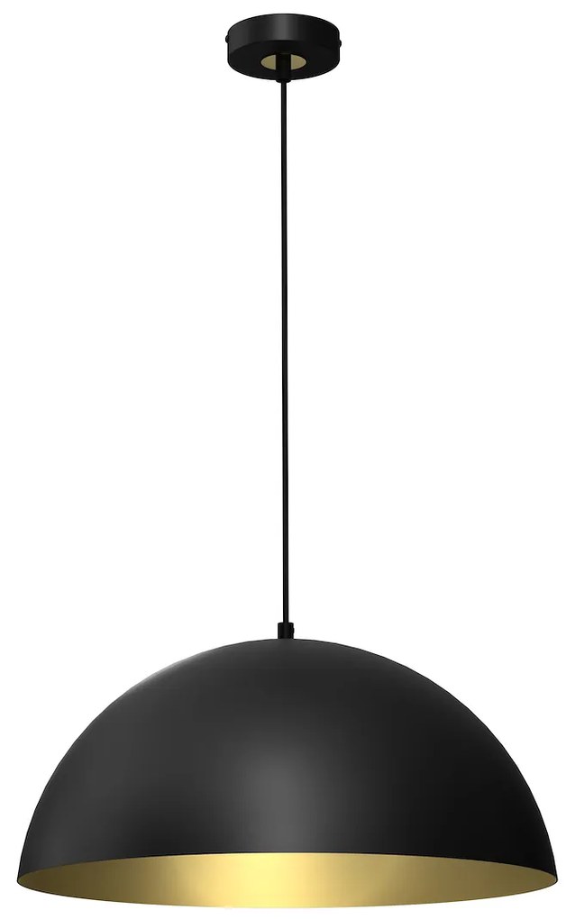 Závesné svietidlo Beta, 1x zlaté/čierne kovové tienidlo, (fi 45cm), b
