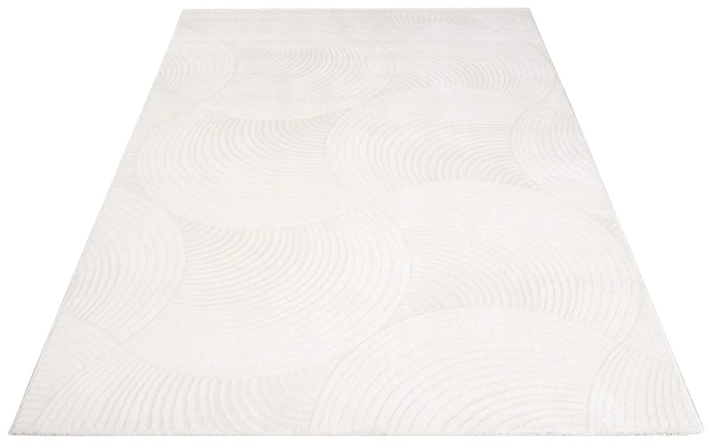 Dekorstudio Jednofarebný koberec FANCY 647 - smotanovo biely Rozmer koberca: 160x230cm