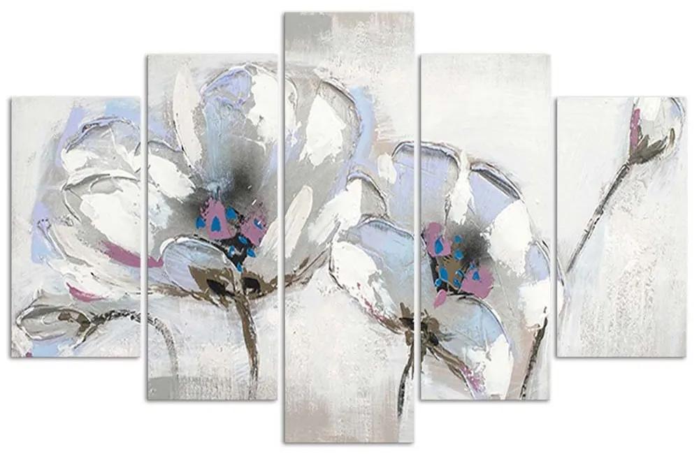 Gario Obraz na plátne Maľované kvety - 5 dielny Rozmery: 100 x 70 cm