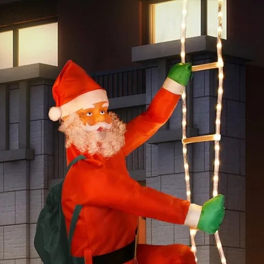 InternetovaZahrada - Mikuláš na rebríku- 48 LED diód