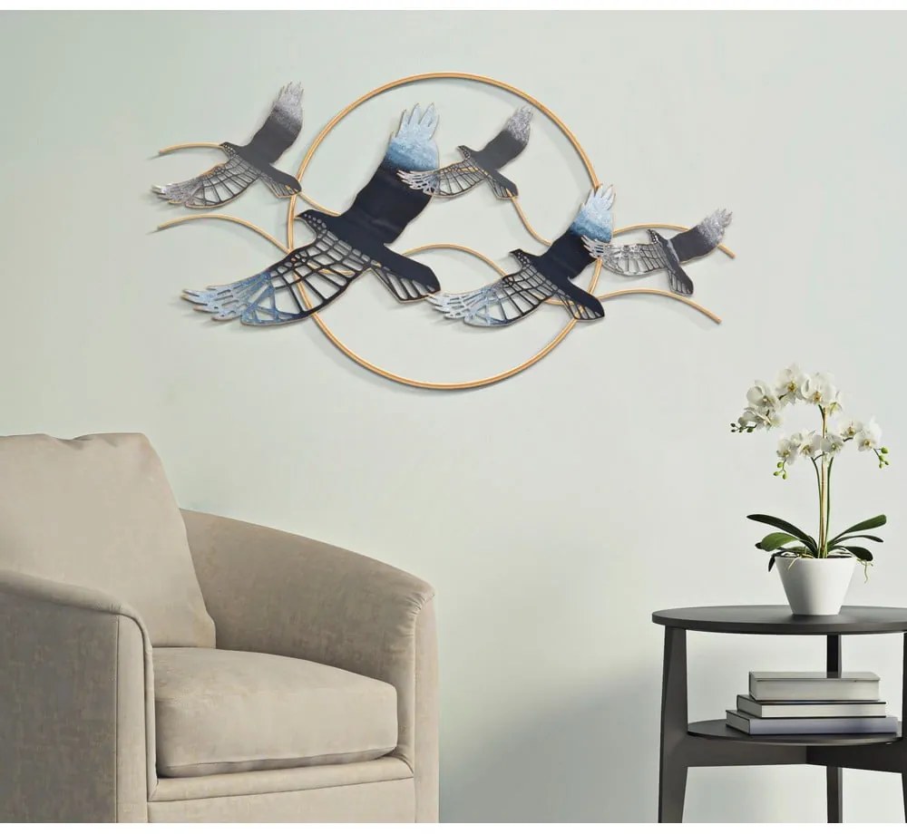 Kovová nástenná dekorácia 91x50 cm Birds – Mauro Ferretti