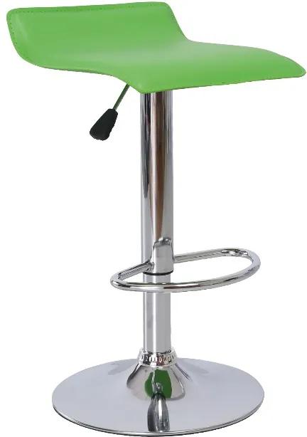 TEMPO KONDELA Laria barová stolička zelená / chrómová