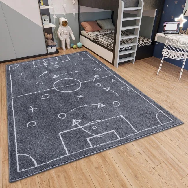 Detský koberec Hanse Home Adventures Gameplan tmavosivý