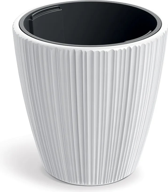 Plastový kvetináč OROS biely matný
