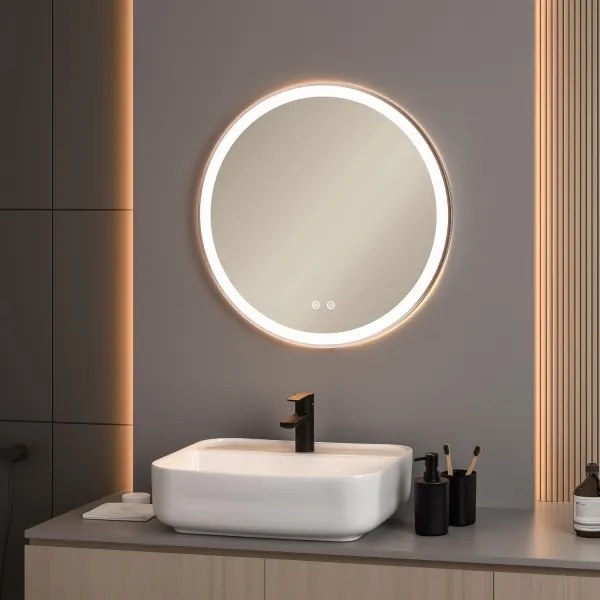 Brilagi-LED stmievateľné vyhrievané zrkadlo s podsvietením ALU PRO LED/18W/230V pr. 60 cm IP44 matný chróm