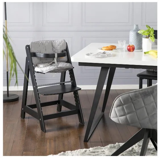 roba Detská drevená vysoká jedálenská stolička Sit Up (čierna)  (100306933)