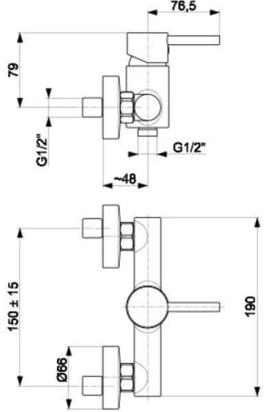 KFA Armatura 5826-010-81 - Sprchová batéria NEDA mosadz/matná čierna