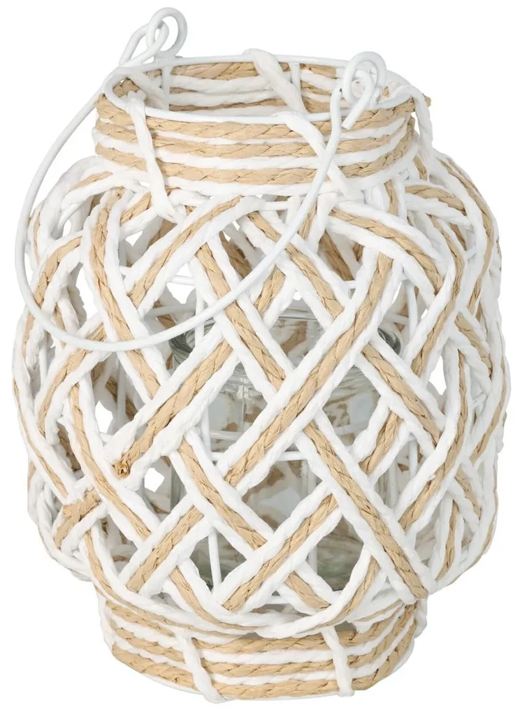 H&S Decoration LAMPÁŠ BOHO 20X16 CM BIELA/HNEDÁ