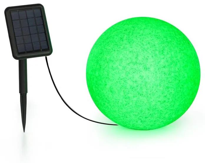 Shinestone Solar 30, guľová lampa, solárny panel, Ø 30 cm, RGB-LED, IP68, akumulátor