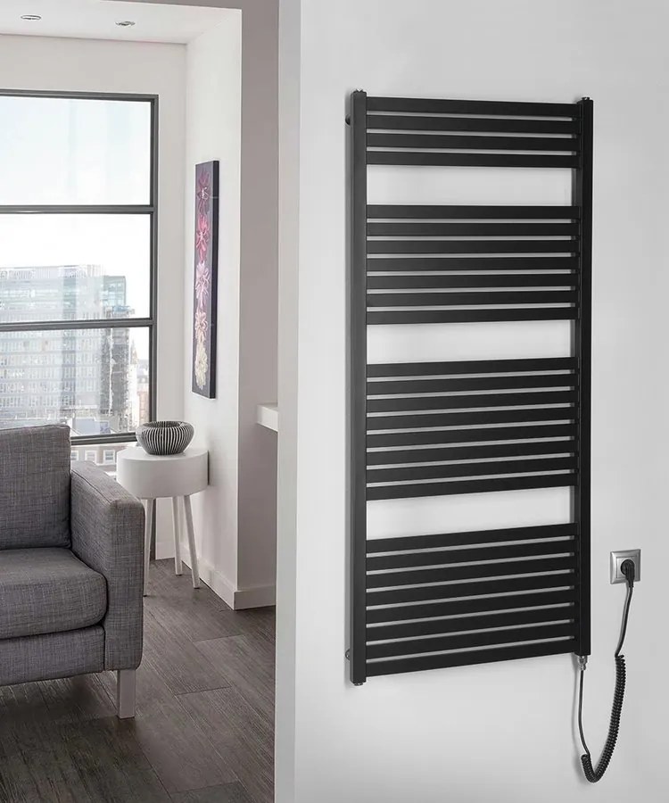 Aqualine Aqualine, TONDI-E elektrické vykurovacie teleso, rovné, 450x970 mm, 300W, biela, DE450T
