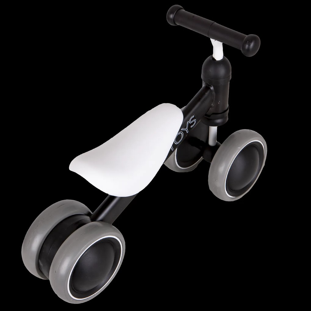 ECOTOYS mini odrážadlo pre deti 18–36 mesiacov, bežecké, čierne, ľahké 2,2 kg
