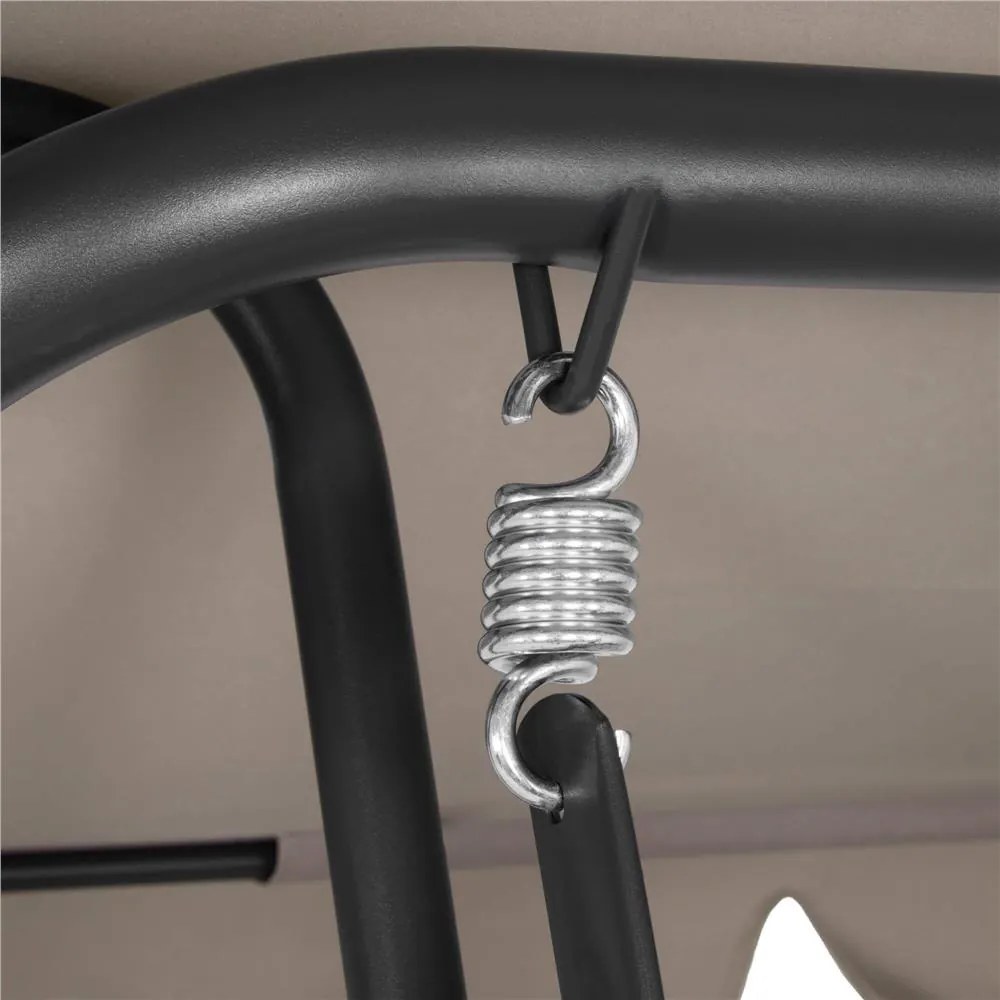 SPRINGOS 3-miestna záhradná hojdačka s nastaviteľnou strieškou, matracom a vankúšmi, béžová GS0031