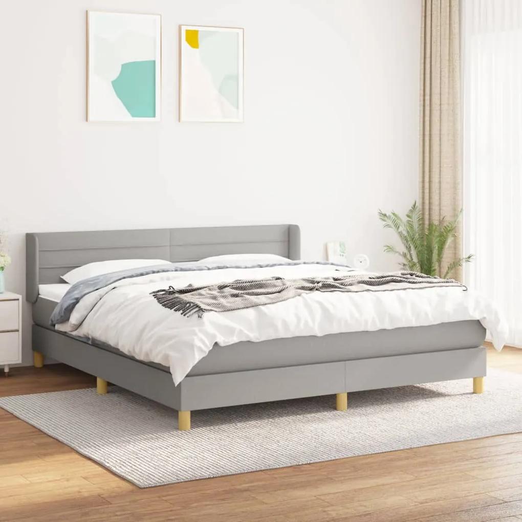 Boxspring posteľ s matracom bledosivá 180x200 cm látka 3130369