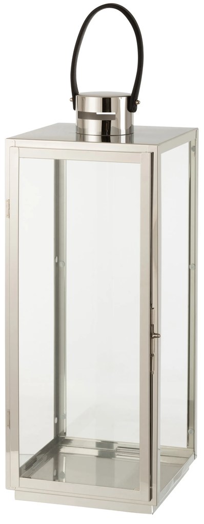 Strieborný kovový lampáš Recin - 22*21*65cm