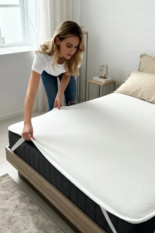 Podložka na matrac AQUASAFE biela Rozmer: 200x220 cm