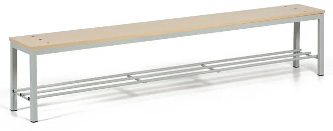 Šatníková lavica s botníkom, sedák - lamino, dĺžka 2000 mm, breza