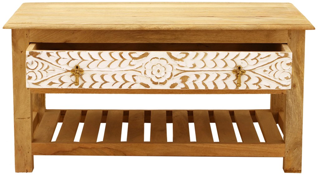 furniture-nabytek.cz - Rustikální konferenční stolek z masivu mango 90x45x60