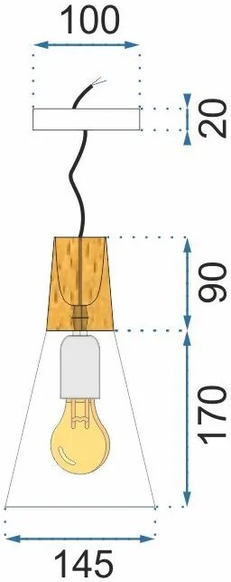 Toolight Toolight, stropné svietidlo SCANDI B APP058-1CP, biela-hnedá, OSW-00151