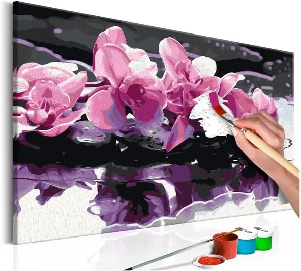 DIY set na tvorbu vlastného obrazu na plátne Artgeist Purple Orchid, 60 × 40 cm