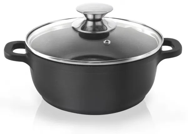 Hrniec s nepriľnavým povrchom Pfluon Granit so sklenenou pokrievkou Orion Grande, ⌀ 24 cm