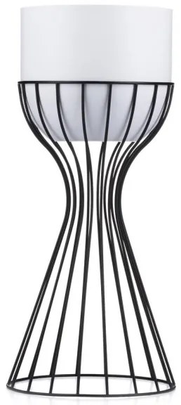 Kovový kvetináč LOFT 46x20 cm čierna/biela