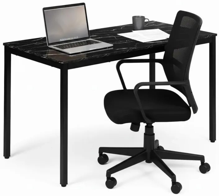 Kuchynský stôl čierny mramor 120 x 60 cm – univerzálny stôl pre 4–5 osôb