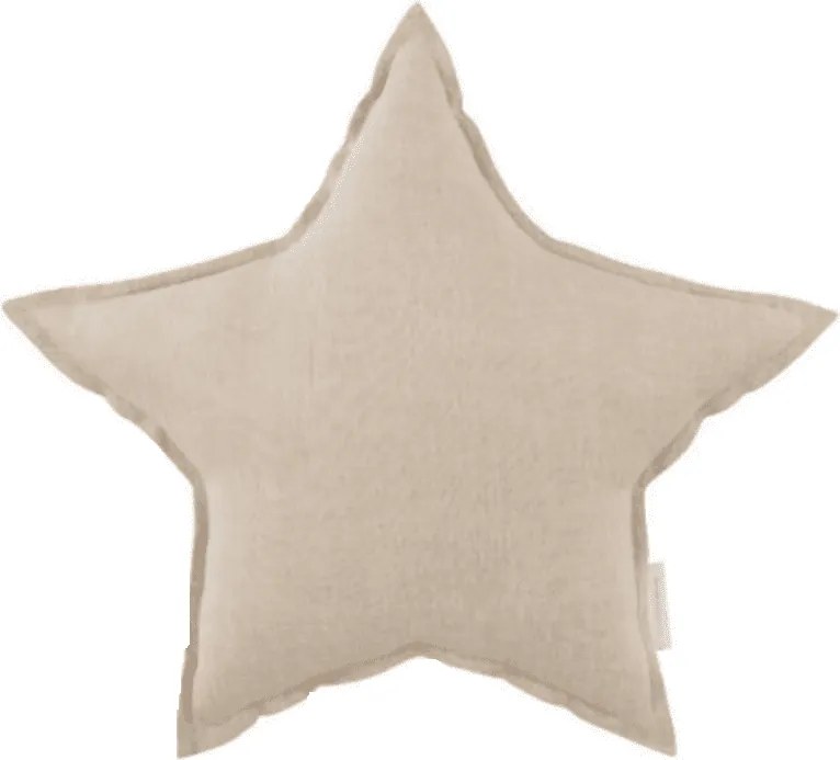 Mini ľanový vankúš hviezda prírodná 36 cm