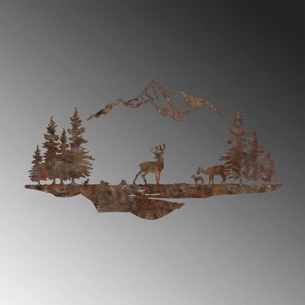 Nástěnná kovová dekorace Rusty Landscape 1 vícebarevná
