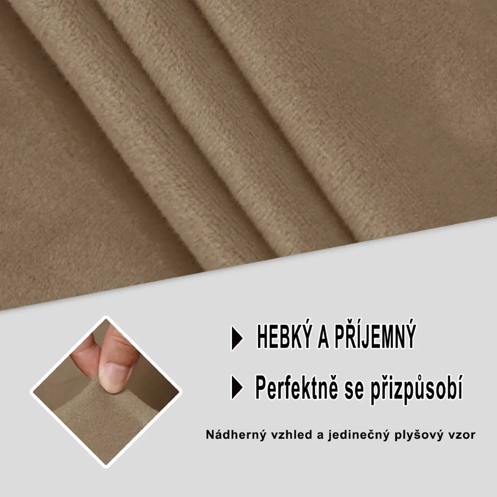 Elastický plyšový poťah na trojmiestnu pohovku BestBerg / piesková