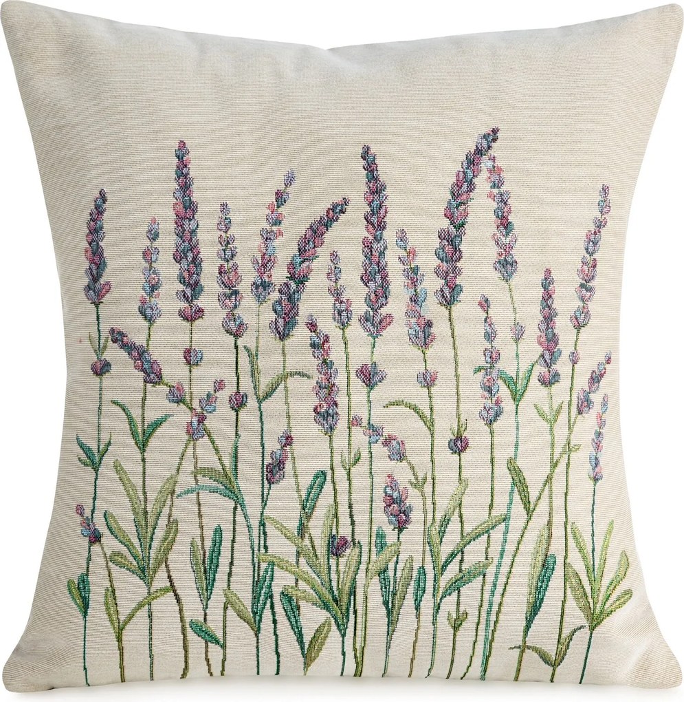 GOBELÍNOVÁ DEKORAČNÁ OBLIEČKA NA VANKÚŠ LAVENDER2 45X45 CM VZOROVANÁ