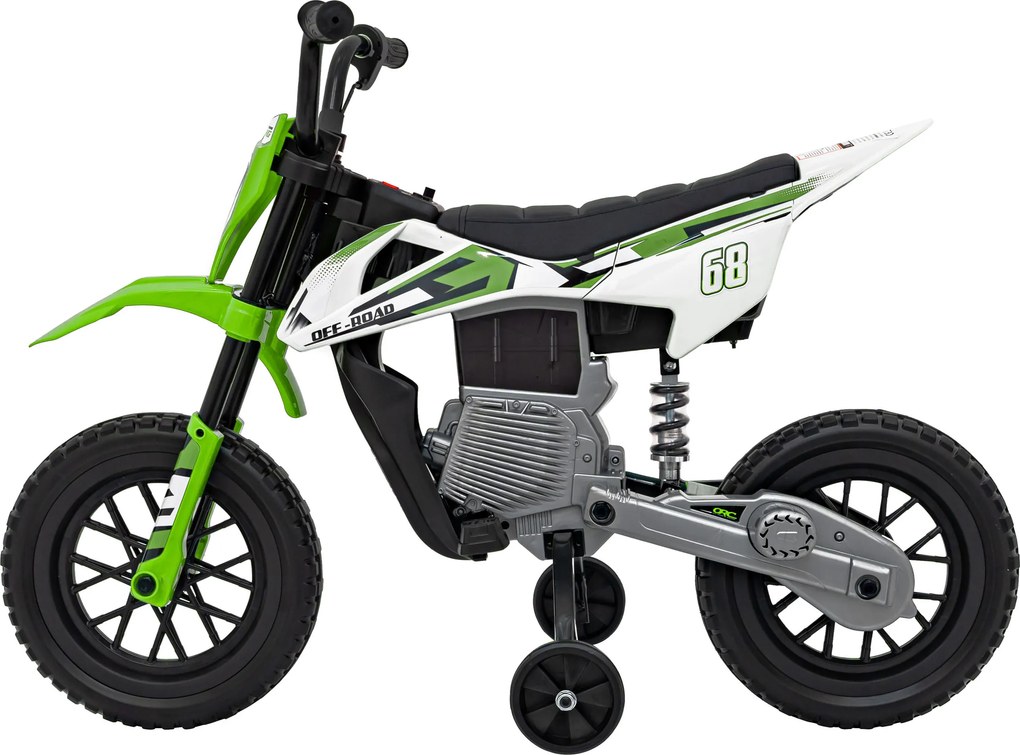 Ramiz PANTONE 361C Detská batériová motorka zelená + audio panel + pomalý štart + EVA kolesá