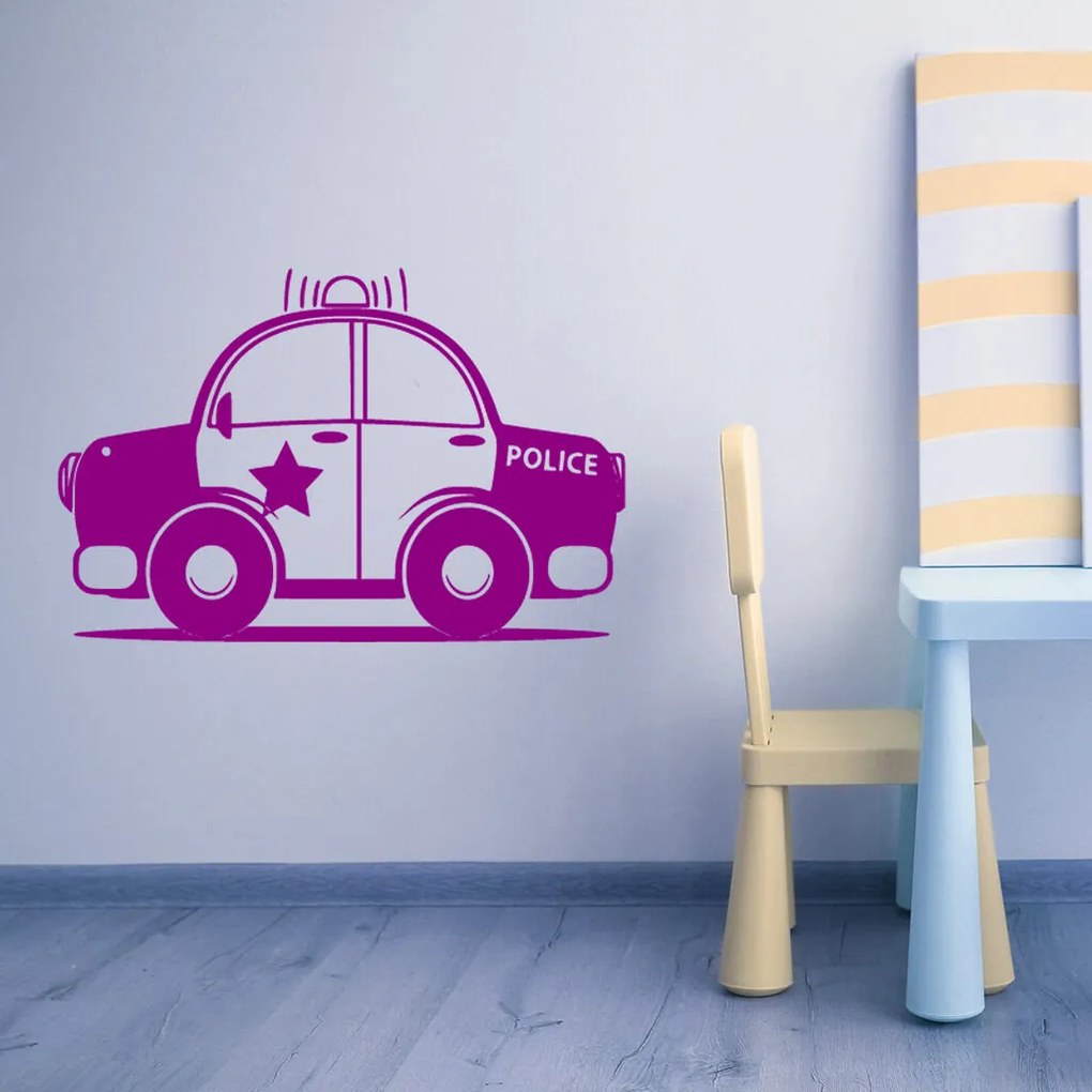 Veselá Stena Samolepka Autíčko policajné Farba: žlutá, Veľkosť: 60 x 39 cm
