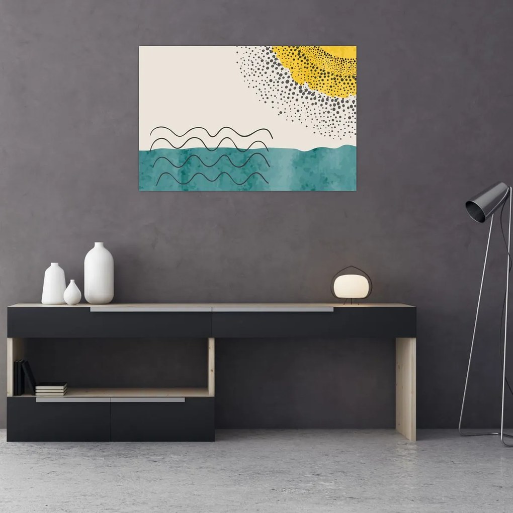 Obraz - Abstraktná maľba pláže N⁰1 (90x60 cm)