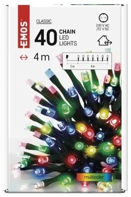 LED vianočná reťaz Steny s časovačom 4 m farebný