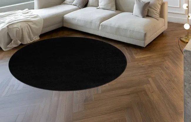 Koberec ETON PLUS čierny kruh