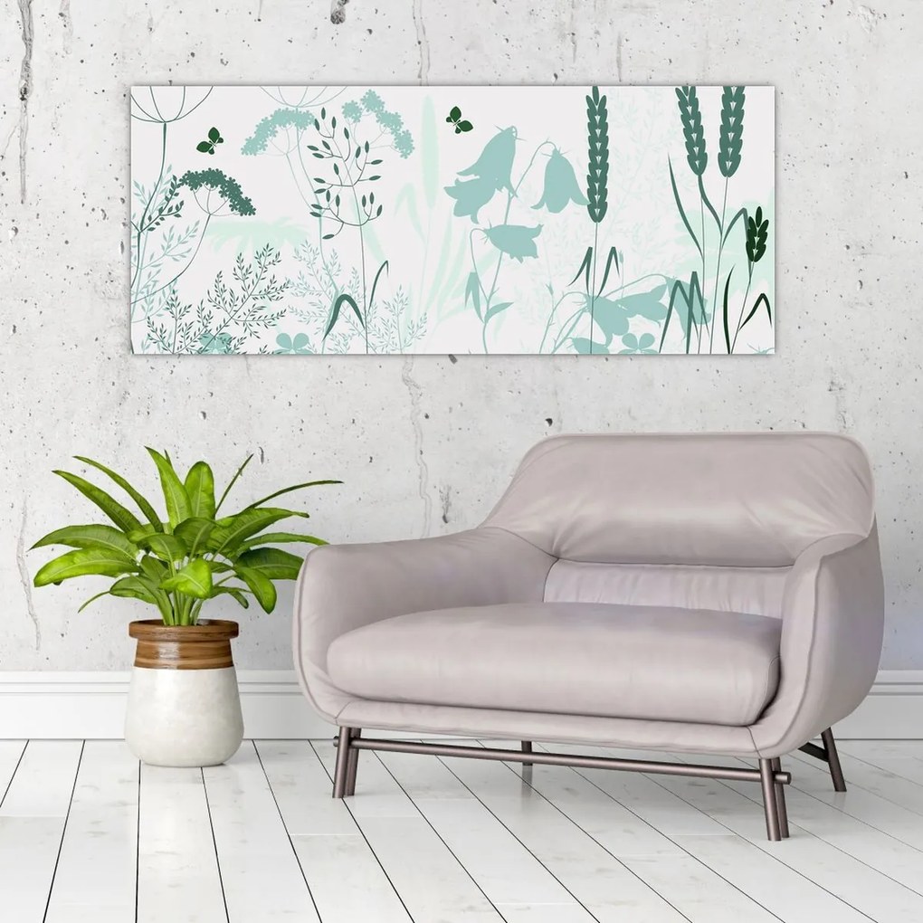 Obraz - Lúka vektor (120x50 cm)