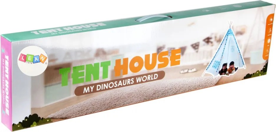 LEAN Toys Detský stan Tipi s mráčikmi, vodotesný domček do záhrady