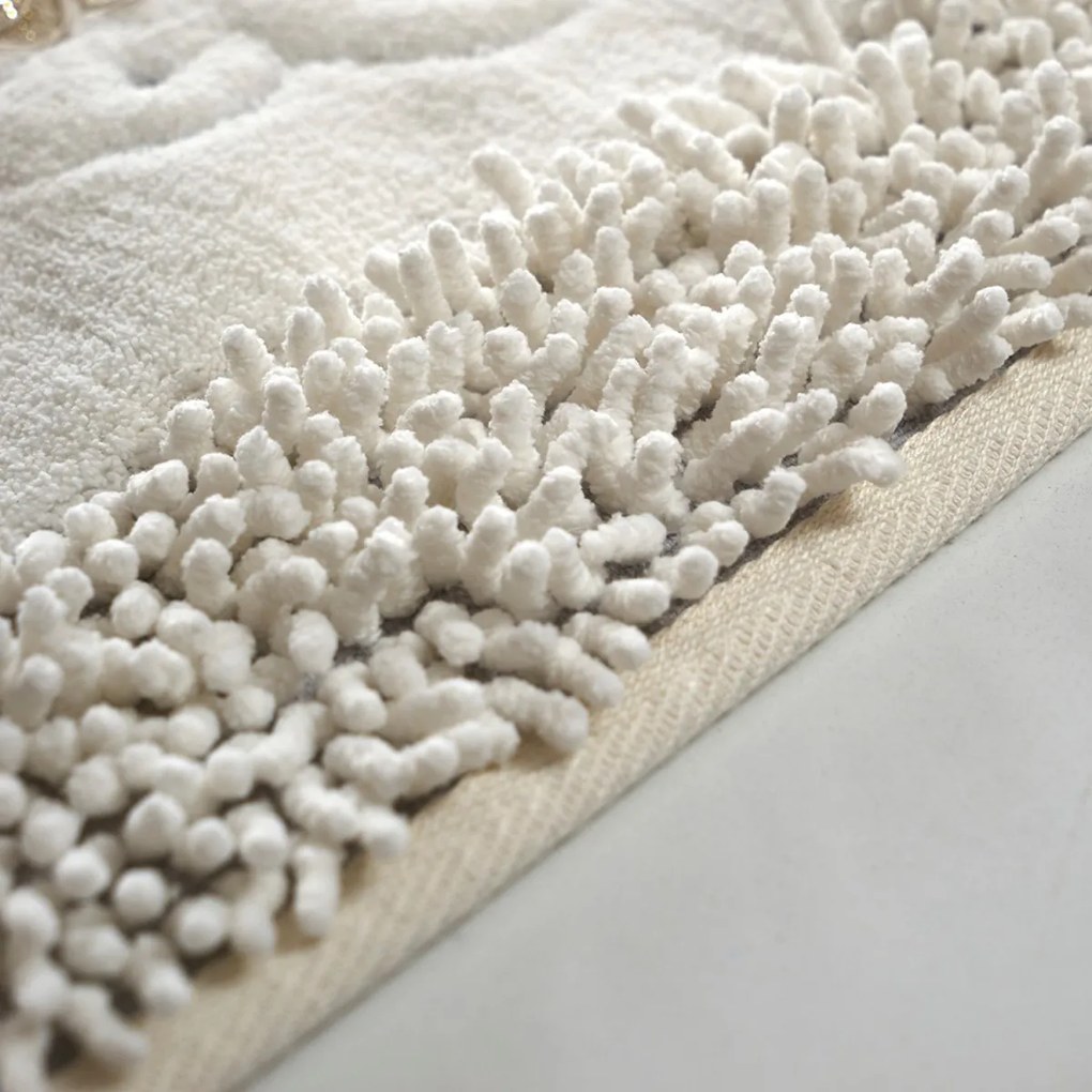 Súprava 2 kusov kúpeľňových predložiek krémová béžová