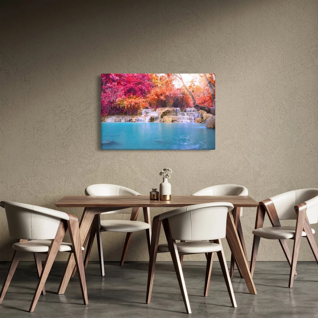 Obraz tyrkysovej lagúny, Laos, Tat Kuang Si (90x60 cm)